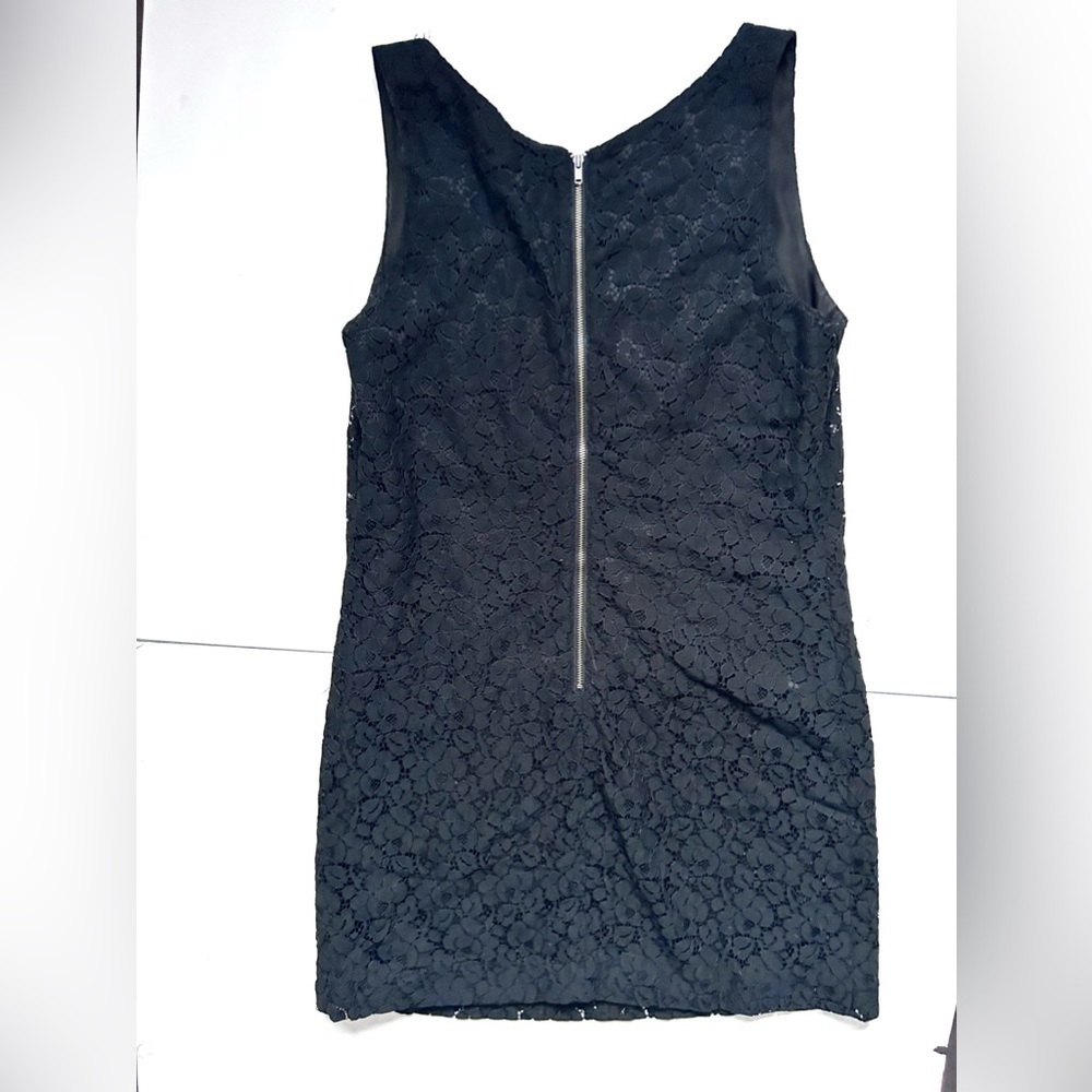 Aritzia talula black lace dress mini size 4 shirt dress back exposed zipper - Picture 6 of 8